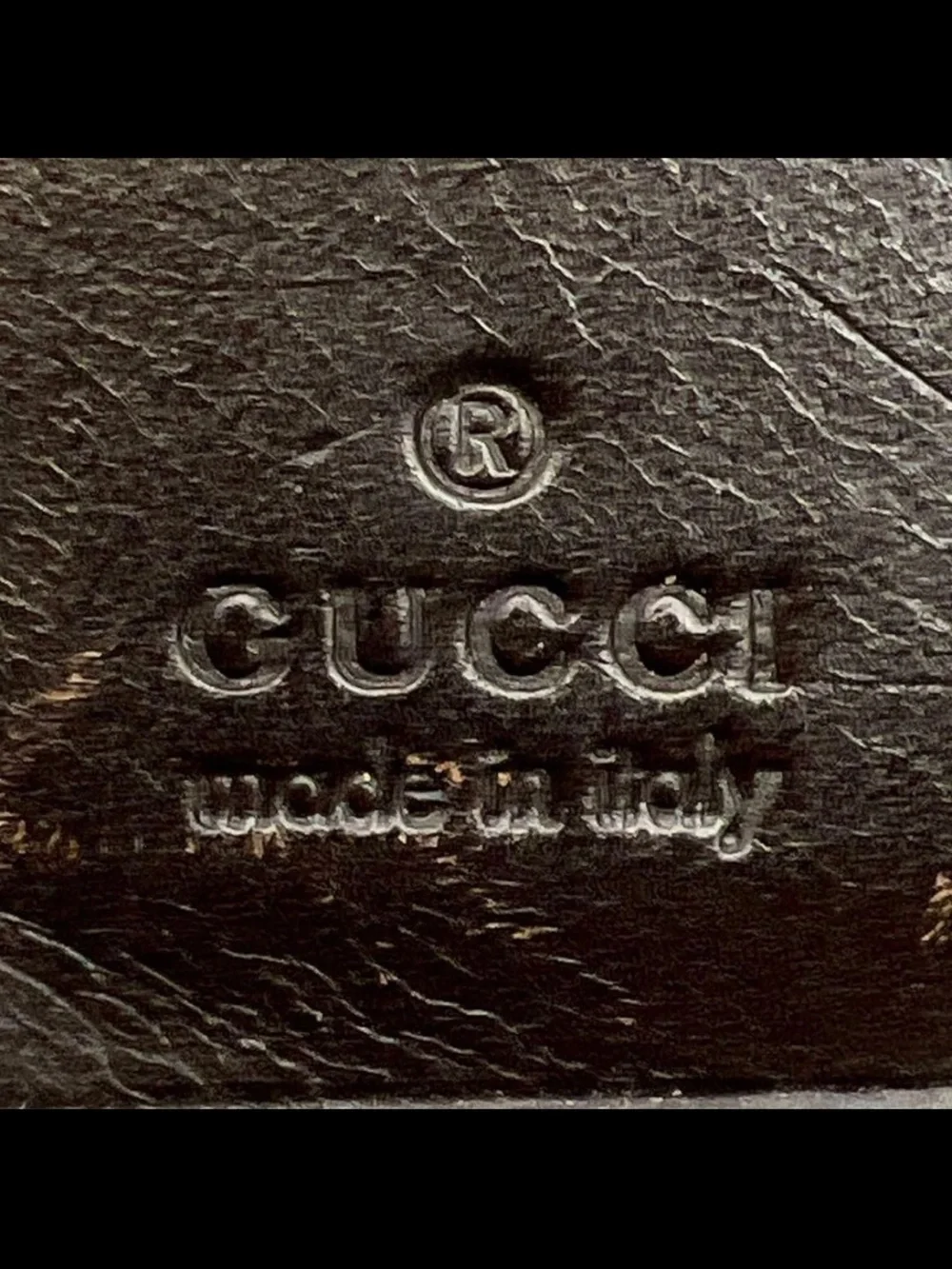 Gucci Brown GG Canvas Card Holder with Green Stripe and Black Trim